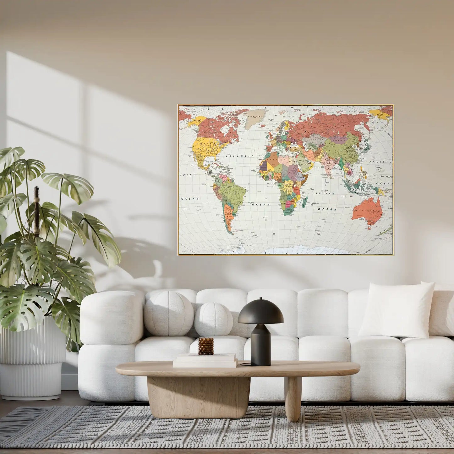 Vintage World Map Oversize Canvas Print Wall Art | CP169