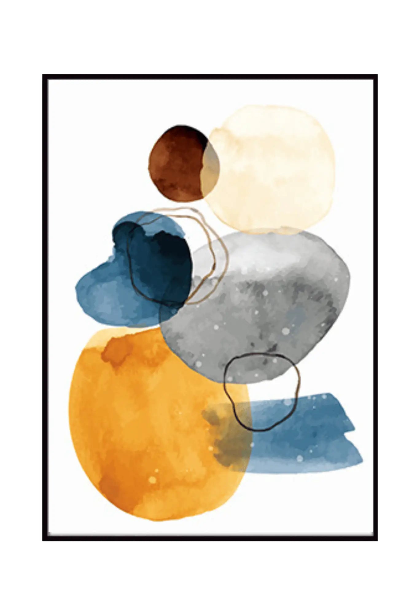 Teal Blue and Terracotta Abstract Watercolor Triptych Canvas Print Wall Art |CP018