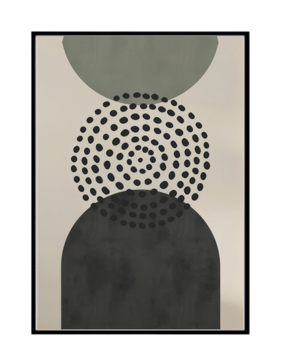 Sage Green and Charcoal Geometric Canvas Print Wall Art | CP198