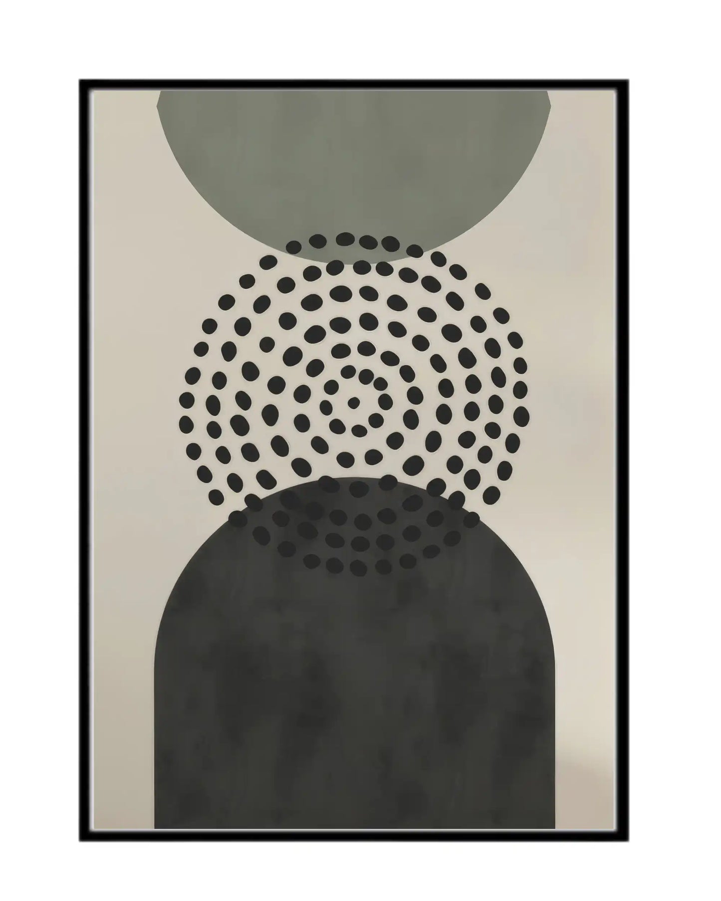 Sage Green and Charcoal Geometric Triptych Canvas Print Wall Art | CP198
