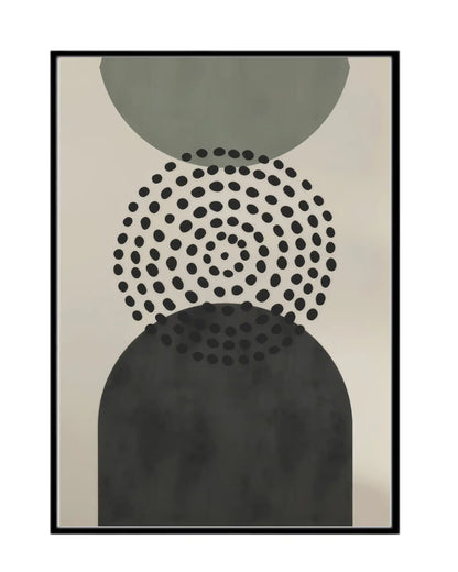 Sage Green and Charcoal Geometric Triptych Canvas Print Wall Art | CP198
