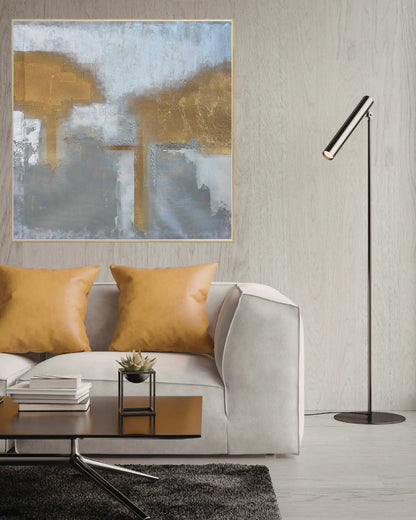 Abstract Horizon Hand-Painted Metallic Gold Canvas Wall Art | HP0X1