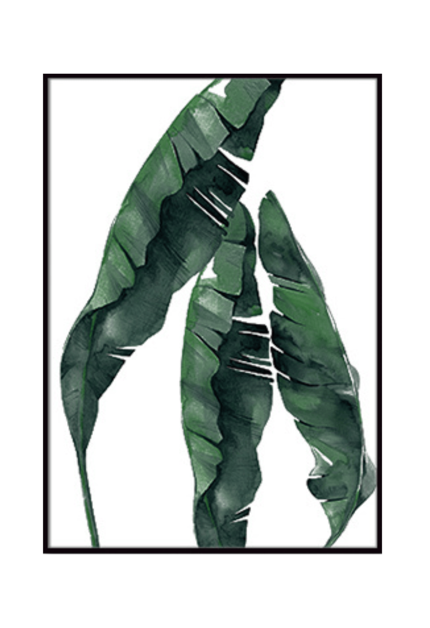 Green Tropical Leaves Abstract Canvas Print Wall Art 50x70 cm Set Minimalist Triptych | CP001
