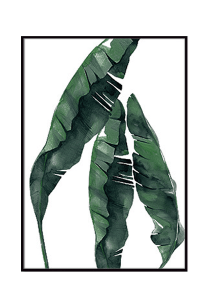 Green Tropical Leaves Abstract Canvas Print Wall Art 50x70 cm Set Minimalist Triptych | CP001