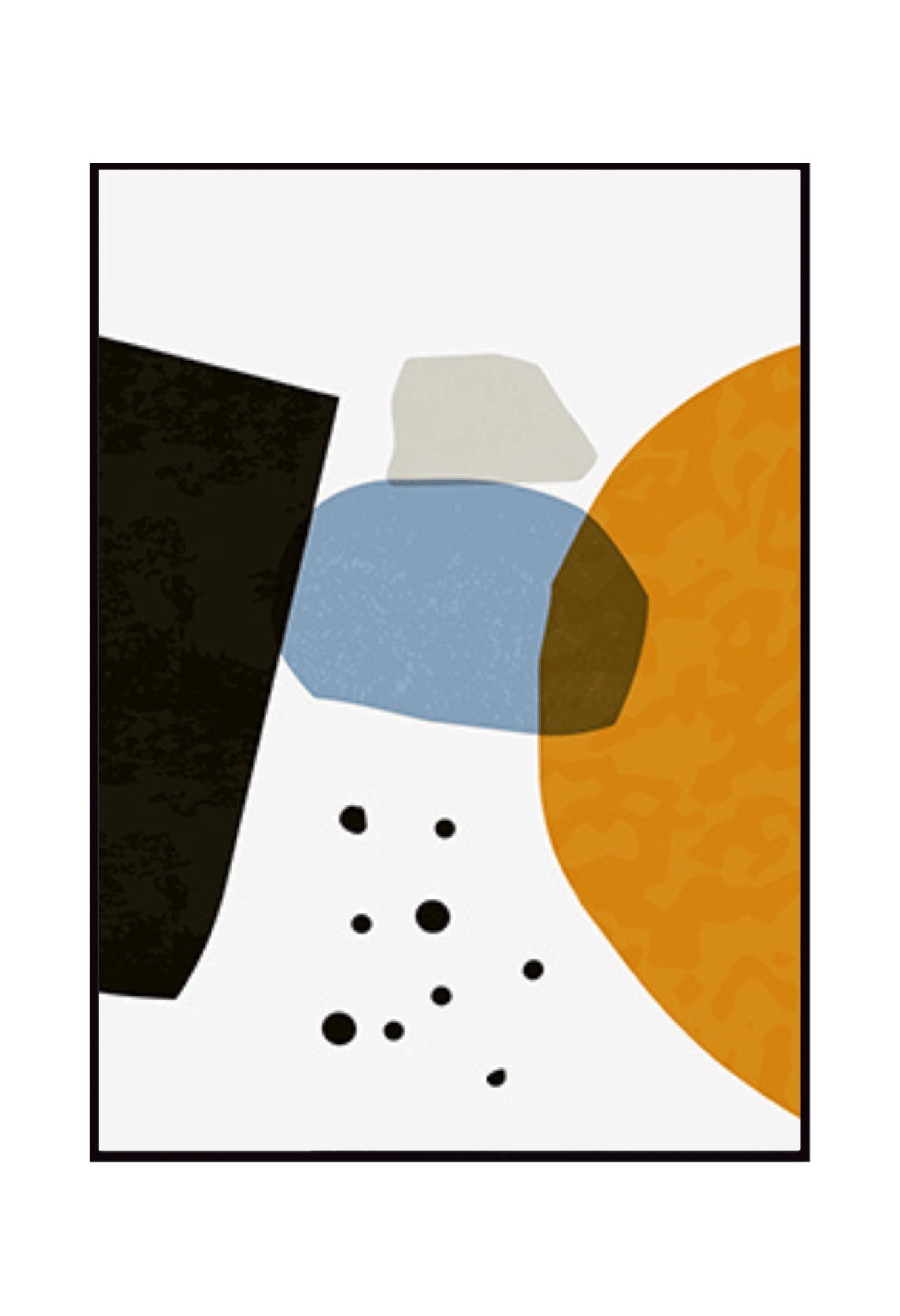 Mustard Yellow and Blue Abstract Shapes Canvas Print Wall Art 50x70 cm Set Triptych| CP013