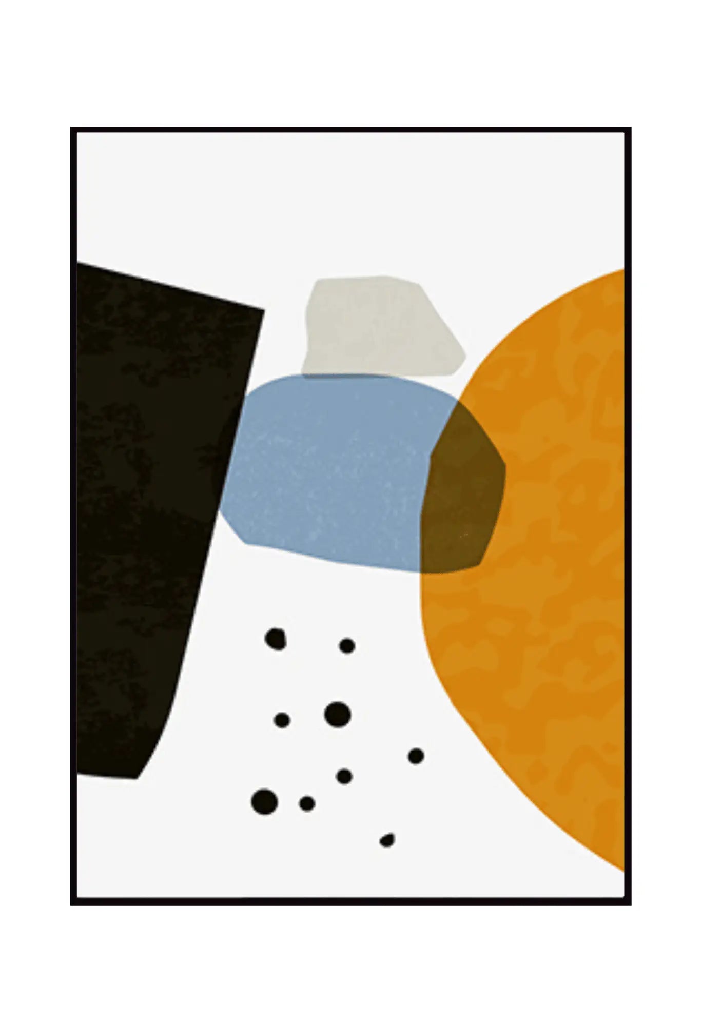 Mustard Yellow and Blue Abstract Shapes Triptych Canvas Print Wall Art | CP013