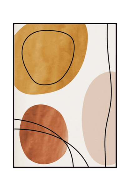 Terracotta and Beige Abstract Face Line Art Canvas Print Wall Art 50x70 cm Set Triptych | CP014