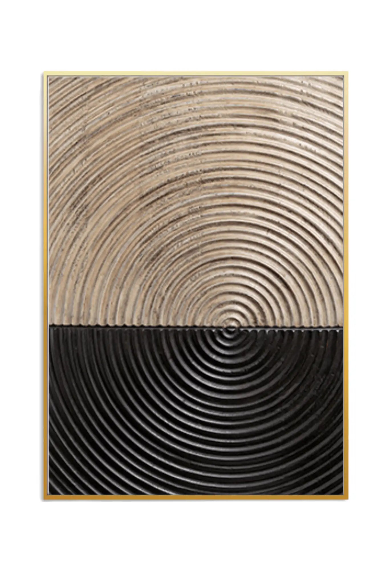 Black Gold and Beige Abstract Lines Triptych Canvas Print Wall Art | CP016