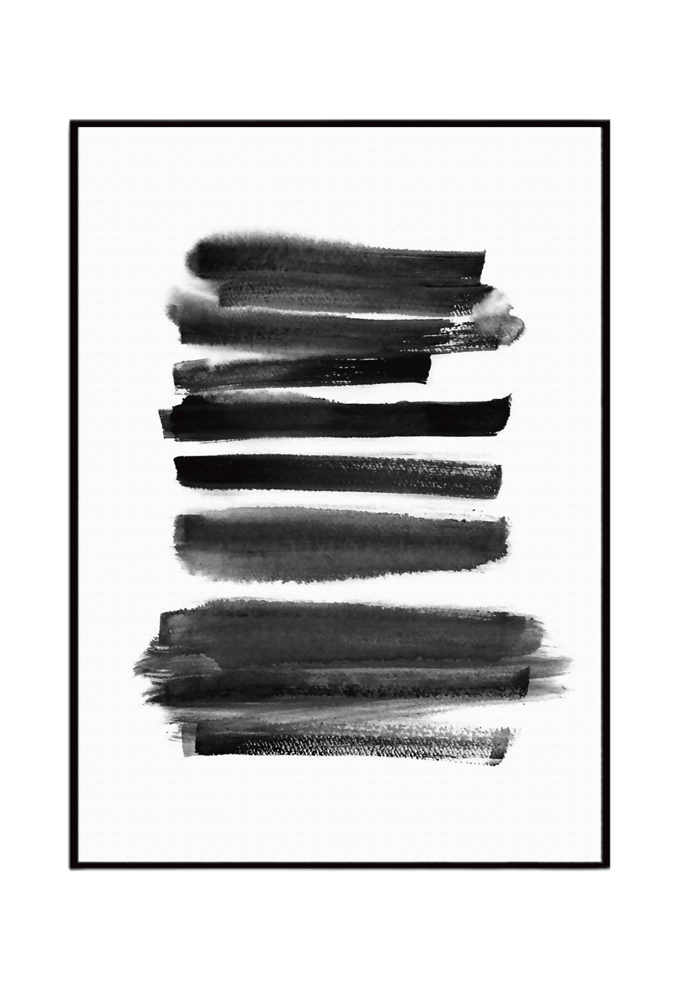 Black and White Abstract Ink Brushstroke Canvas Print Wall Art 50x70 cm Set Triptych | CP138