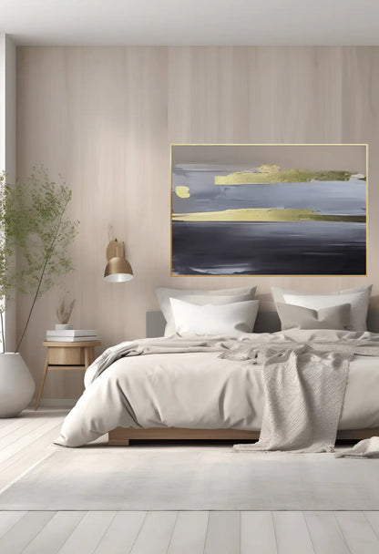 Black Grey and Gold Abstract Oversize Canvas Print Wall Art | CP095