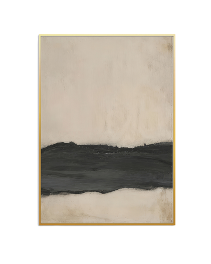 Black and Beige Abstract Horizon Canvas Print Wall Art | CP202