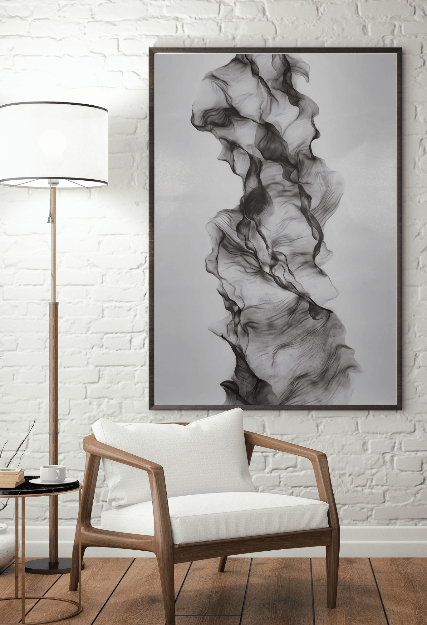 Black and Grey Abstract Mesh Column Canvas Print Wall Art 80x120 cm | CP068