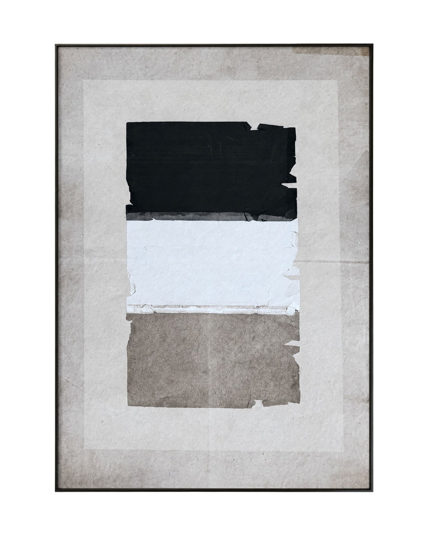 Black Charcoal and Beige Abstract Triptych Canvas Print Wall Art | CP219