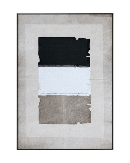 Black Charcoal and Beige Abstract Triptych Canvas Print Wall Art | CP219