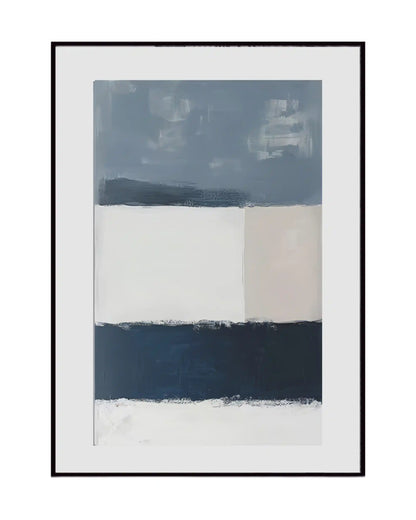 Navy and Slate Blue Abstract Block Diptych Canvas Print Wall Art | CP206