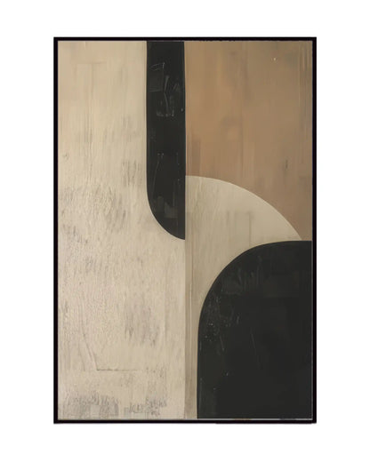 Black and Beige Wabi-Sabi Abstract Geometric Diptych Canvas Print Wall Art | CP212