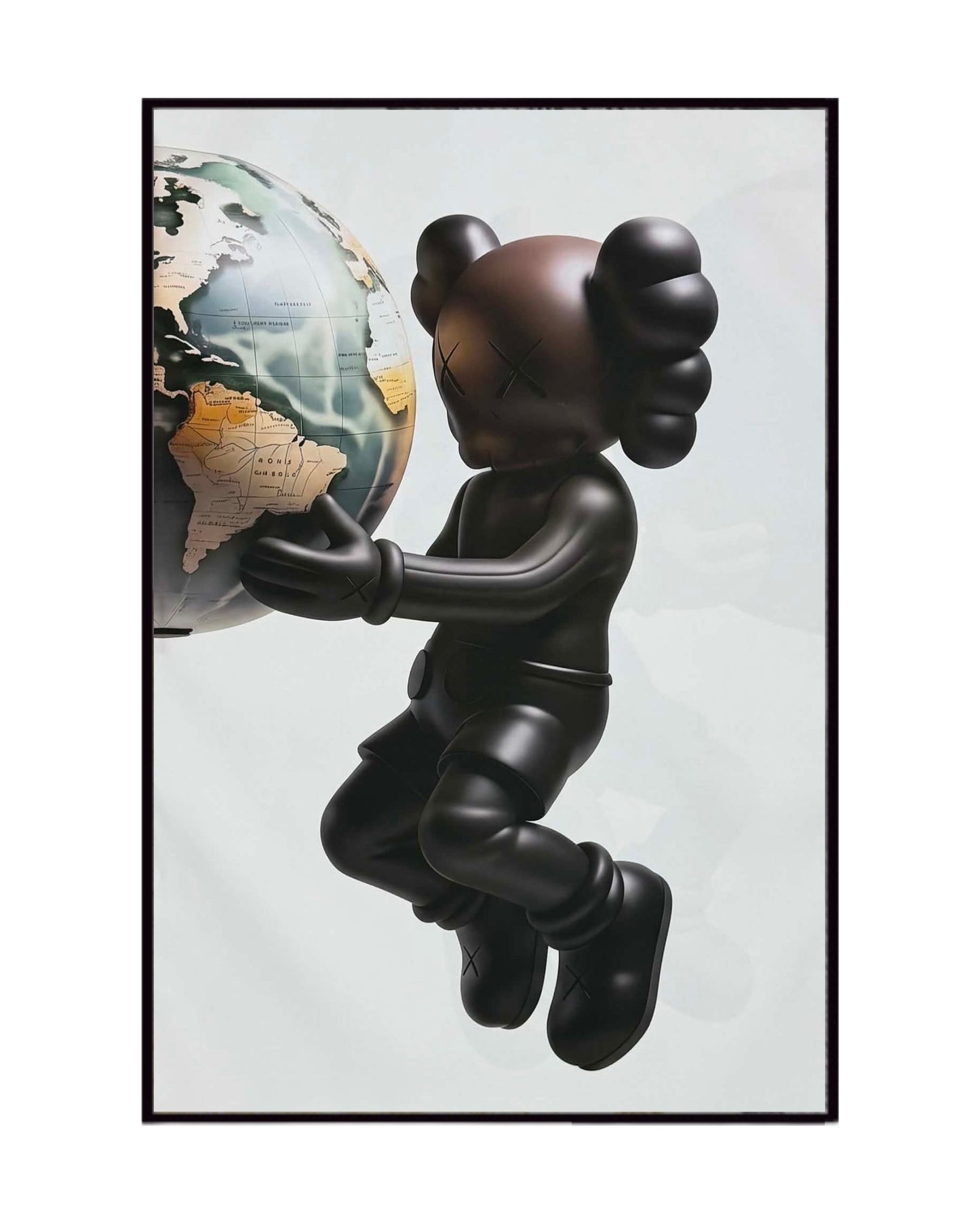 Brown and Beige KAWS Diptych Canvas Print Wall Art | CP222