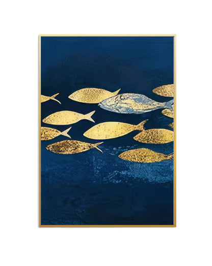 Golden School Abstract Oceanic Triptych Canvas Print Wall Art | CP203