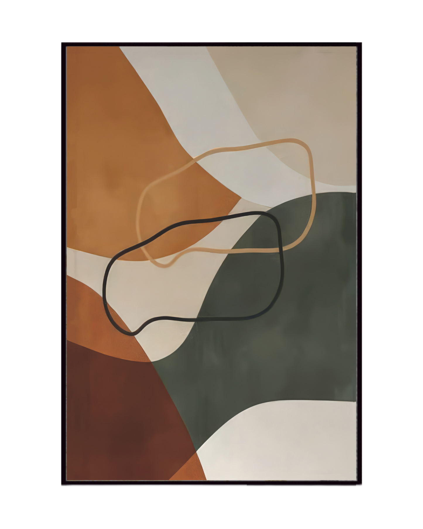 Terracotta and Sage Green Abstract Organic Canvas Print Wall Art | CP210
