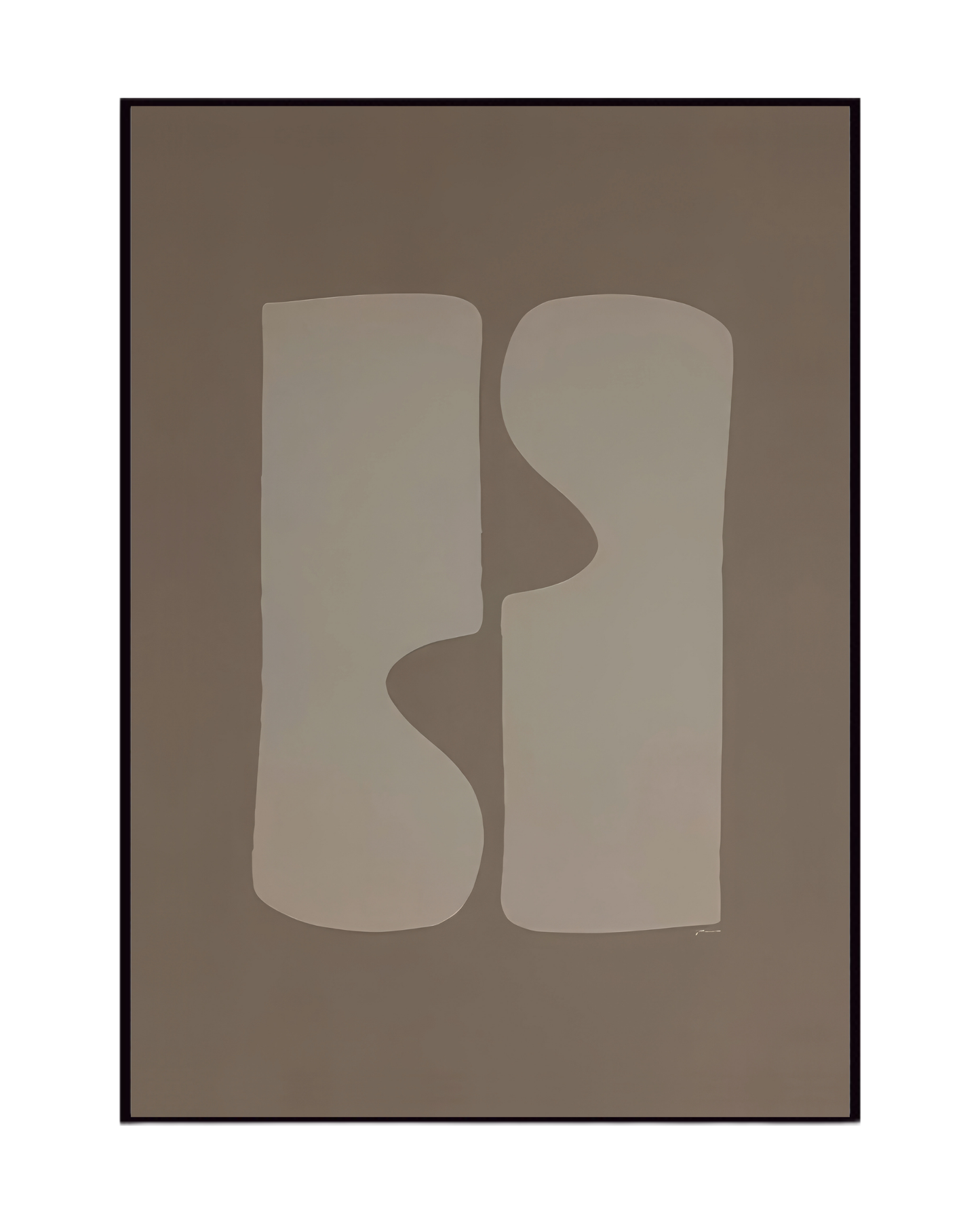 Taupe and Beige Abstract Organic Shapes Canvas Print Wall Art | CP211