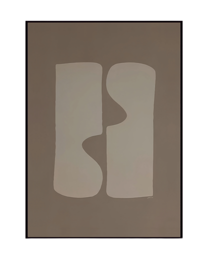 Taupe and Beige Abstract Organic Shapes Canvas Print Wall Art | CP211