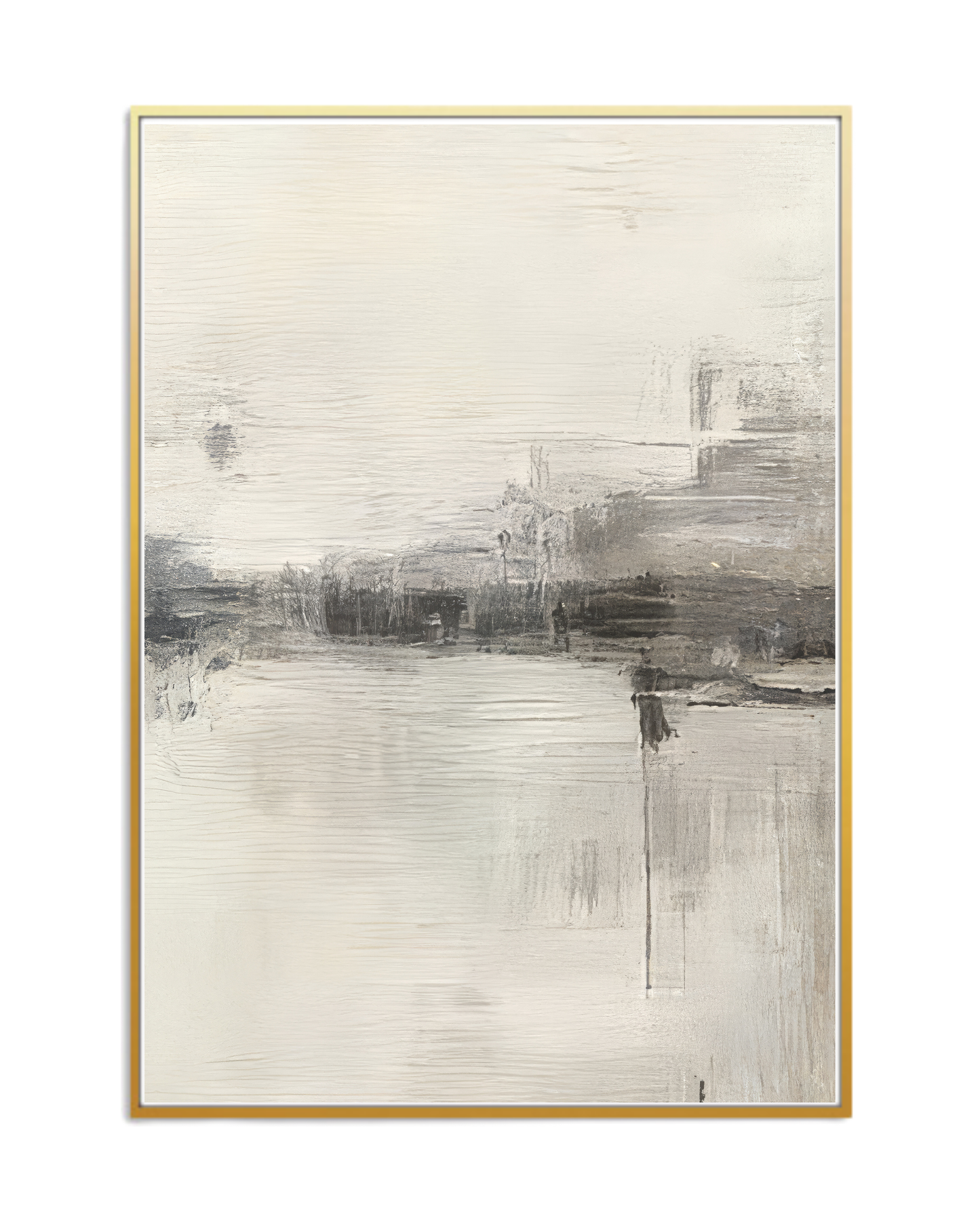 Beige and Grey Abstract Horizon Canvas Print Wall Art | CP200