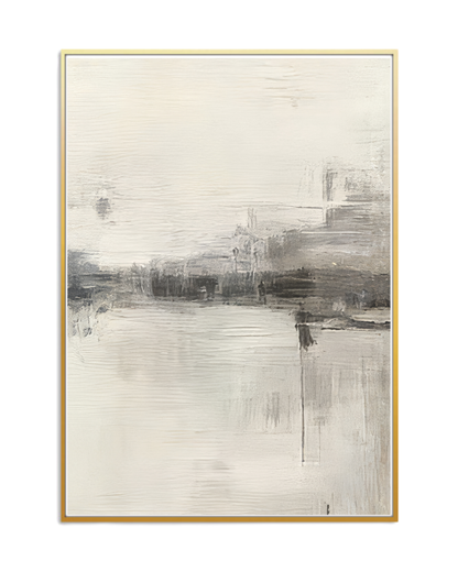 Beige and Grey Abstract Horizon Canvas Print Wall Art | CP200