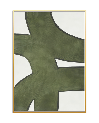 Sage Green Abstract Geometric Canvas Print Wall Art | CP196
