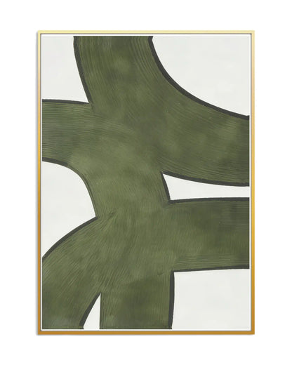 Sage Green Abstract Geometric Triptych Canvas Print Wall Art | CP196