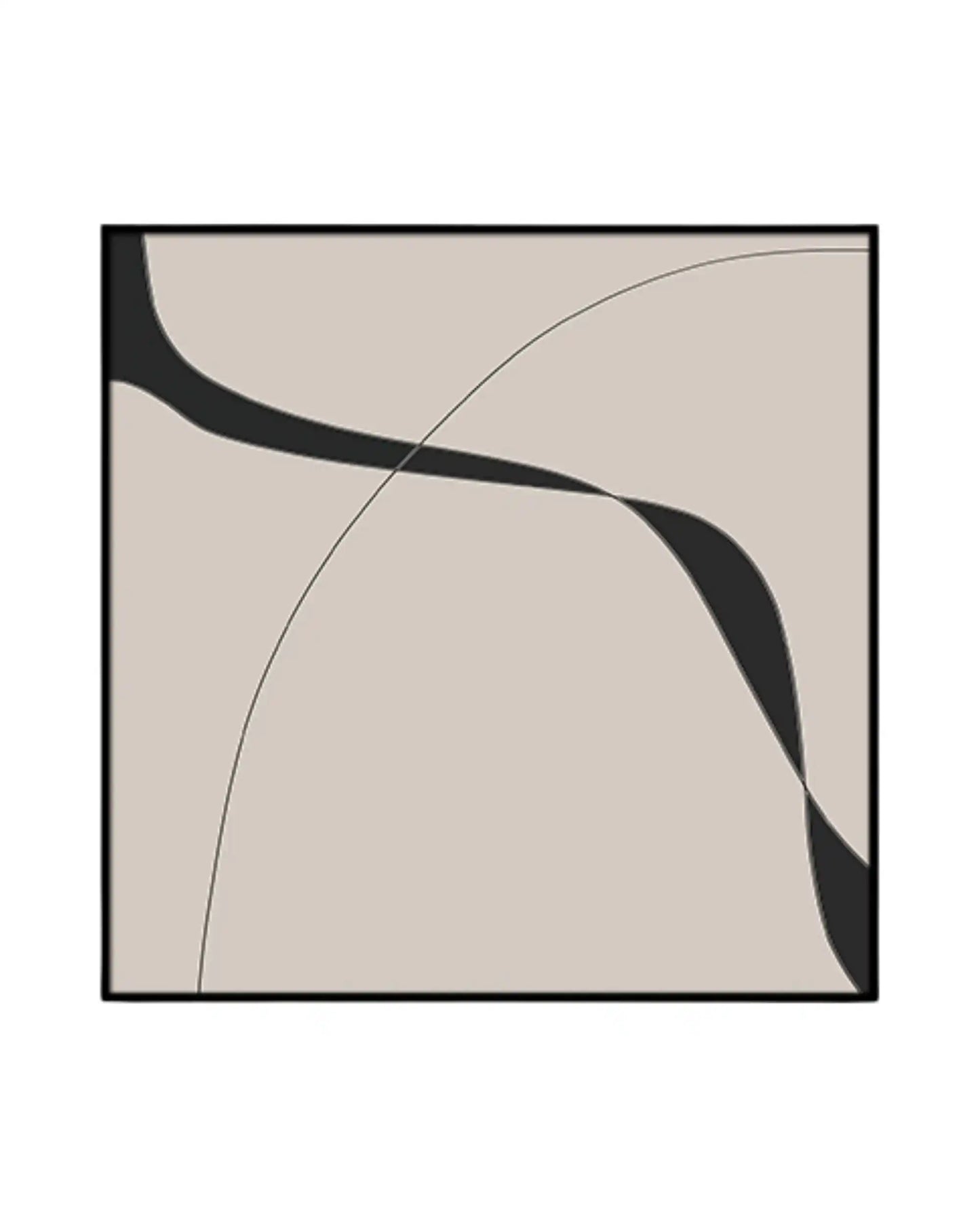 Black and Beige Minimalist Abstract Wave Diptych Canvas Print Wall Art | CP191