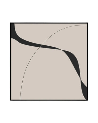 Black and Beige Minimalist Abstract Wave Diptych Canvas Print Wall Art | CP191