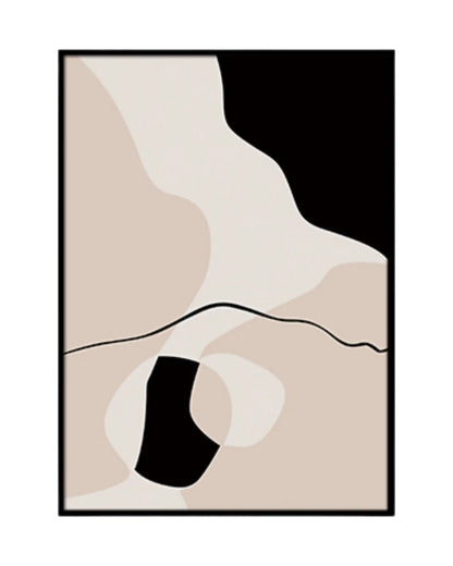 Beige Black and Cream Abstract Triptych Canvas Print Wall Art | CP189