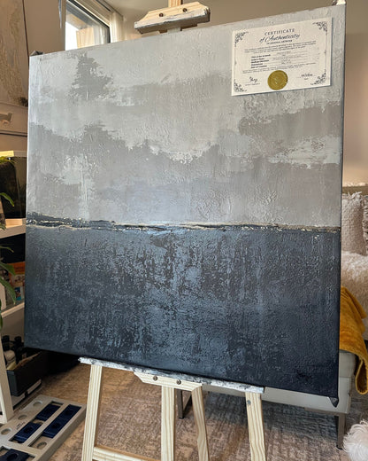 "Sediment of Light" Original Hand-Painted Gold Foil Canvas Wall Art by Skye