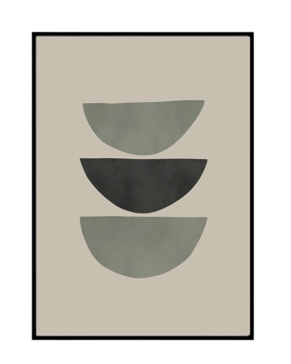 Sage Green and Charcoal Geometric Canvas Print Wall Art | CP198