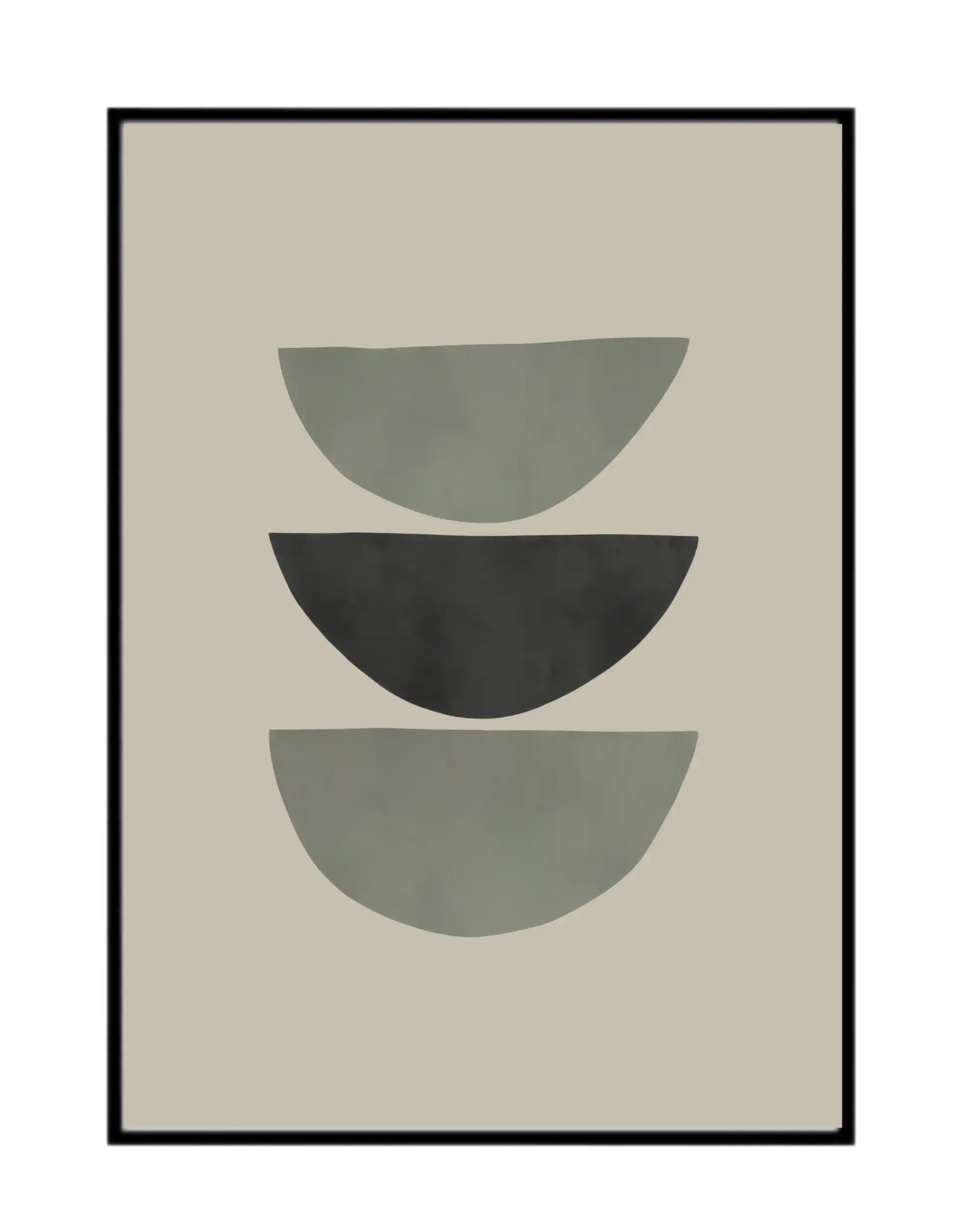 Sage Green and Charcoal Geometric Triptych Canvas Print Wall Art | CP198