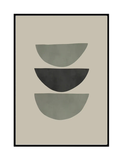 Sage Green and Charcoal Geometric Triptych Canvas Print Wall Art | CP198
