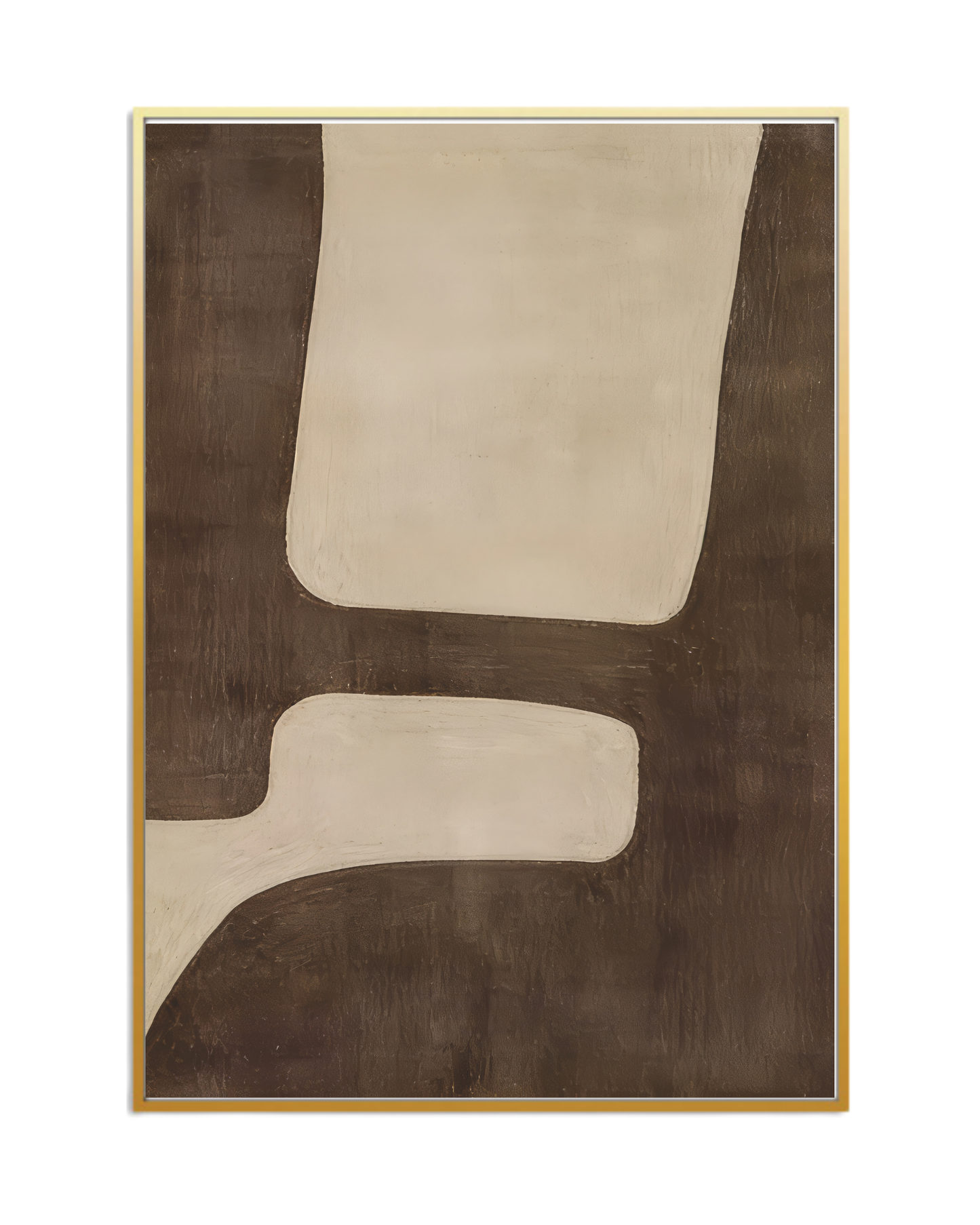 Brown and Beige Abstract Organic Canvas Print Wall Art | CP201