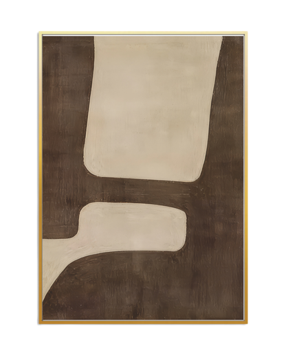 Brown and Beige Abstract Organic Canvas Print Wall Art | CP201