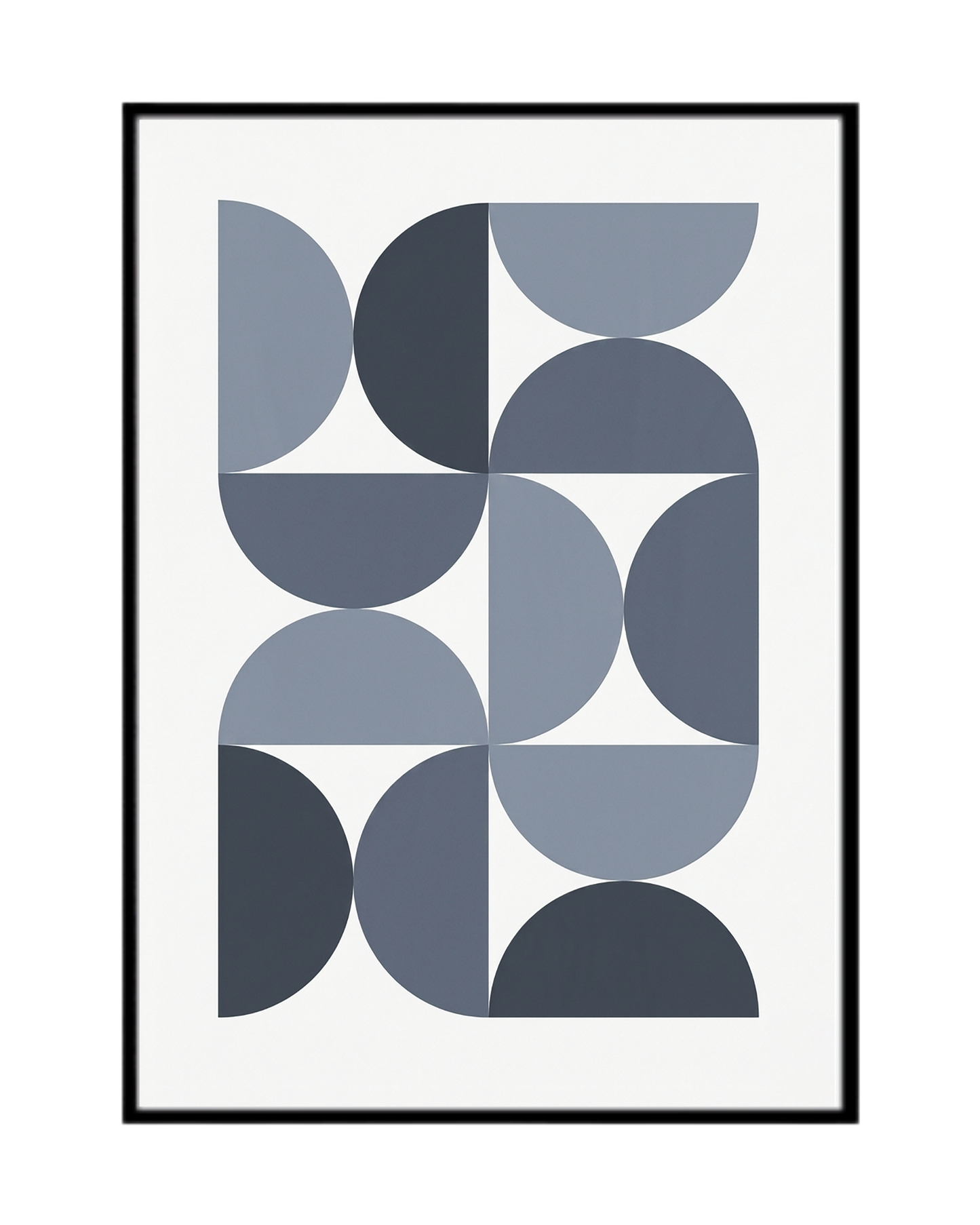 Navy Blue and Denim Geometric Canvas Print Wall Art | CP205