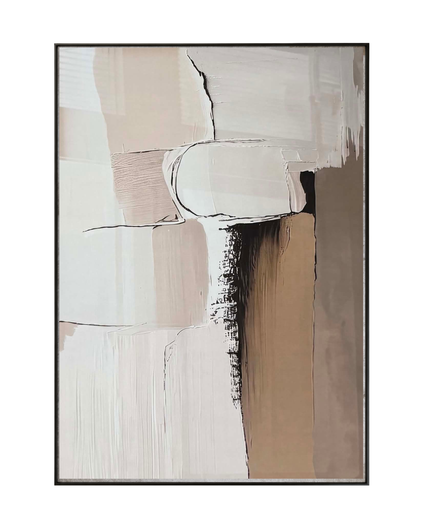 Beige Taupe and Cream Abstract Triptych Canvas Print Wall Art | CP213