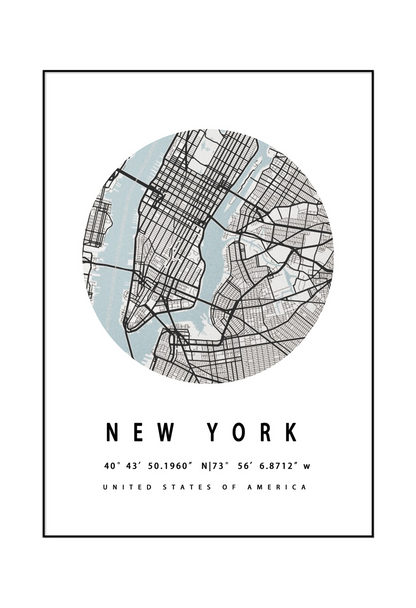 London New York Paris City Map Canvas Print Wall Art 50x70 cm Set Triptych | CP143