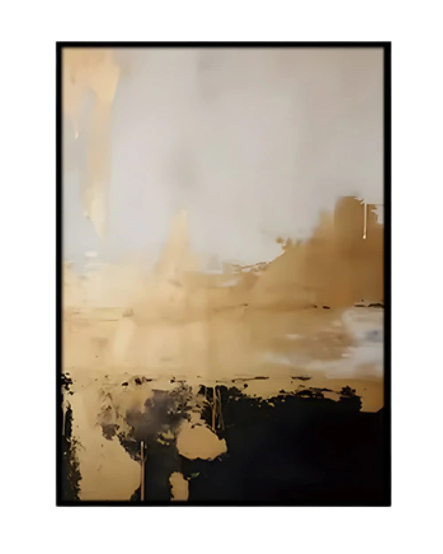Black Gold and White Abstract Triptych Canvas Print Wall Art | CP186