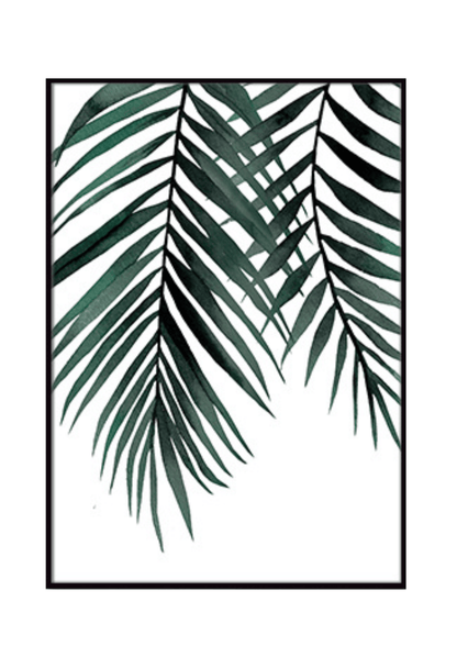 Green Tropical Leaves Abstract Canvas Print Wall Art 50x70 cm Set Minimalist Triptych | CP001