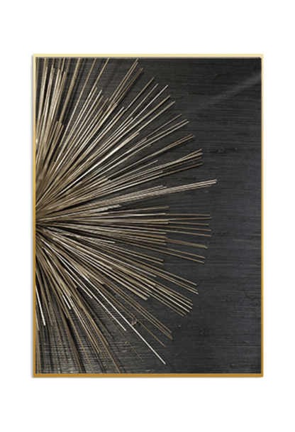 Black Gold and Beige Abstract Lines Canvas Print Wall Art 50x70 cm Set Triptych | CP016