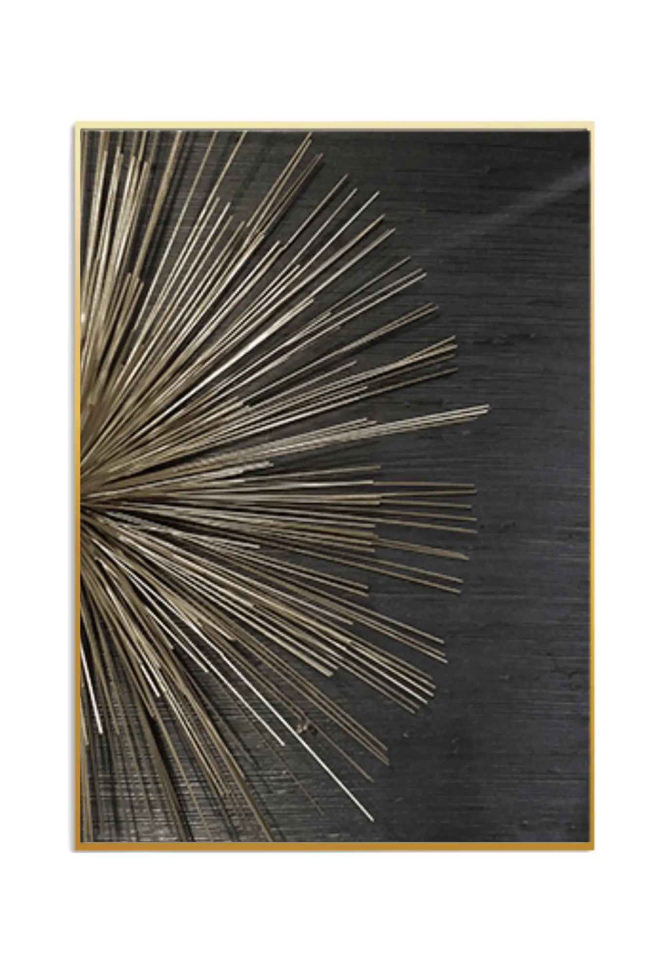 Black Gold and Beige Abstract Lines Triptych Canvas Print Wall Art | CP016