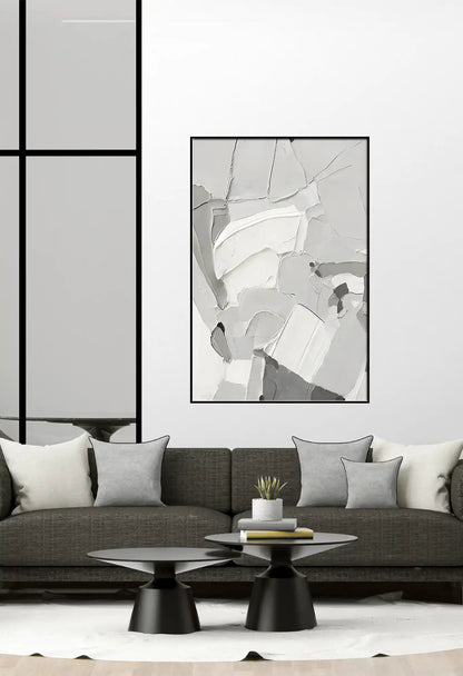Black Grey and White Abstract Blocks Oversize Canvas Print Wall Art | CP113