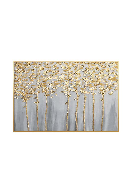 CP117 Gold and White Abstract Canvas Print Wall Decor