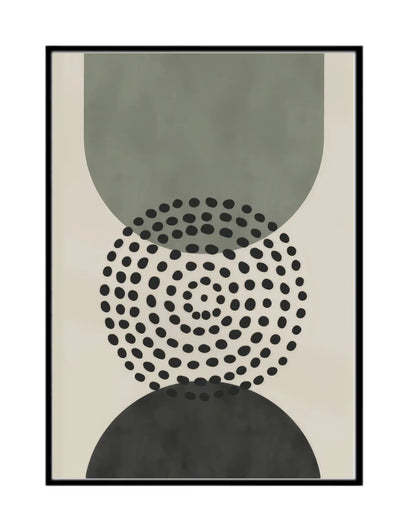Sage Green and Charcoal Geometric Triptych Canvas Print Wall Art | CP198