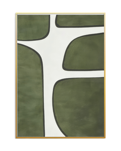 Sage Green Abstract Geometric Canvas Print Wall Art | CP196