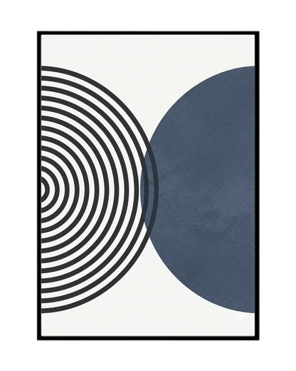 Navy Blue and Denim Geometric Triptych Canvas Print Wall Art | CP205